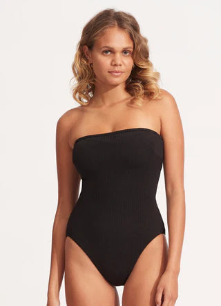 SEAFOLLY-DD BANDEAU ONE PIECE-BLACK