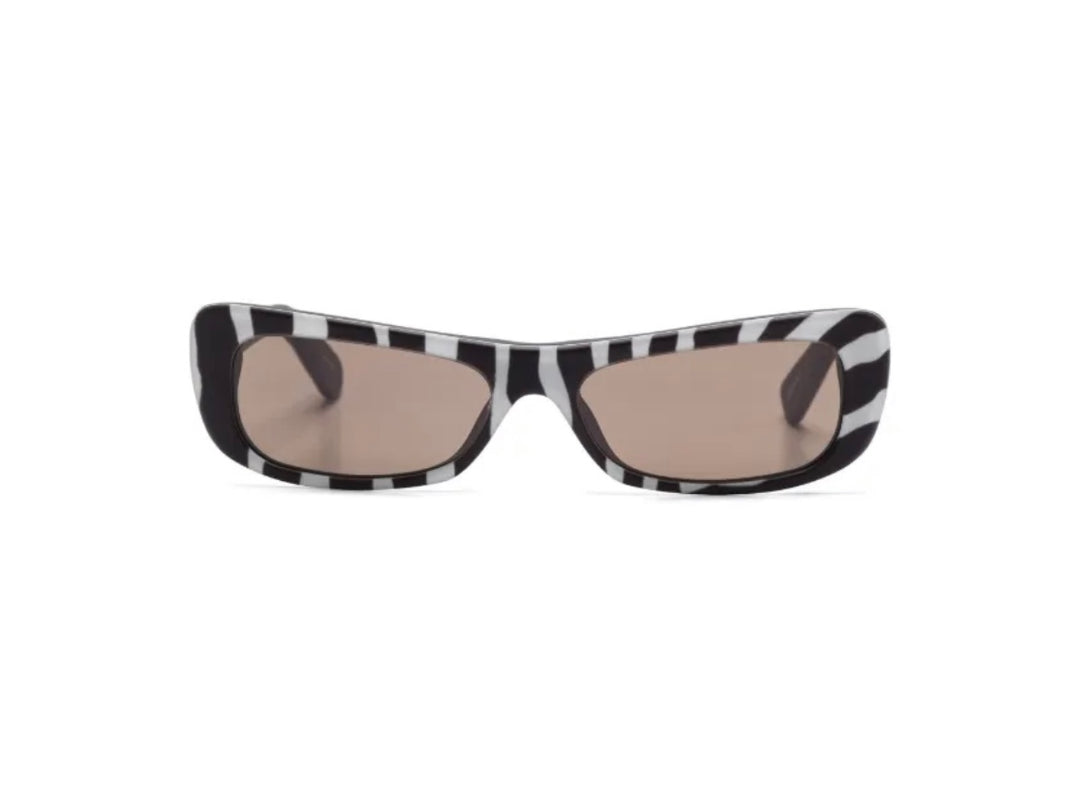 JACQUESMUS OVALO BROWN/WHITE ZEBRA SUNGLASSES