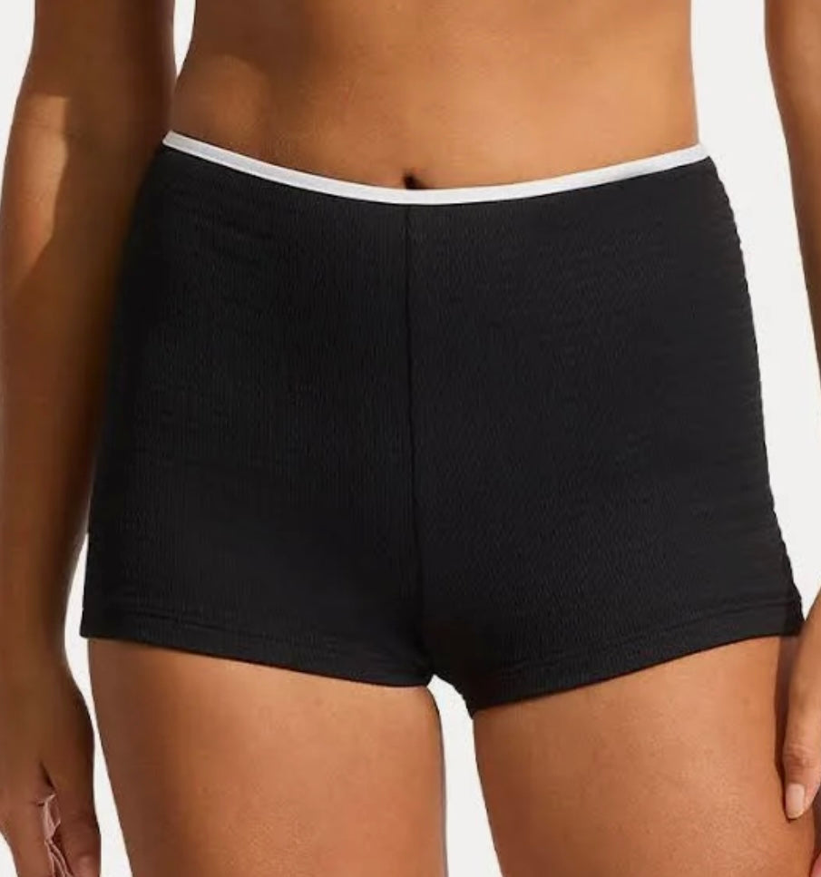 SEAFOLLY BOYPANT LEG - BEACH BOUND BLACK