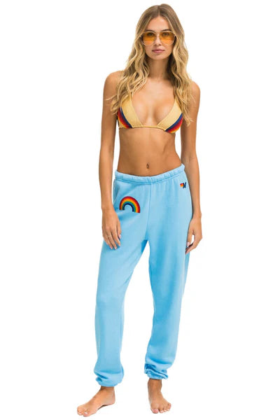 AVIATOR NATION RAINBOW EMBROIDERY SWEATPANT-SKY