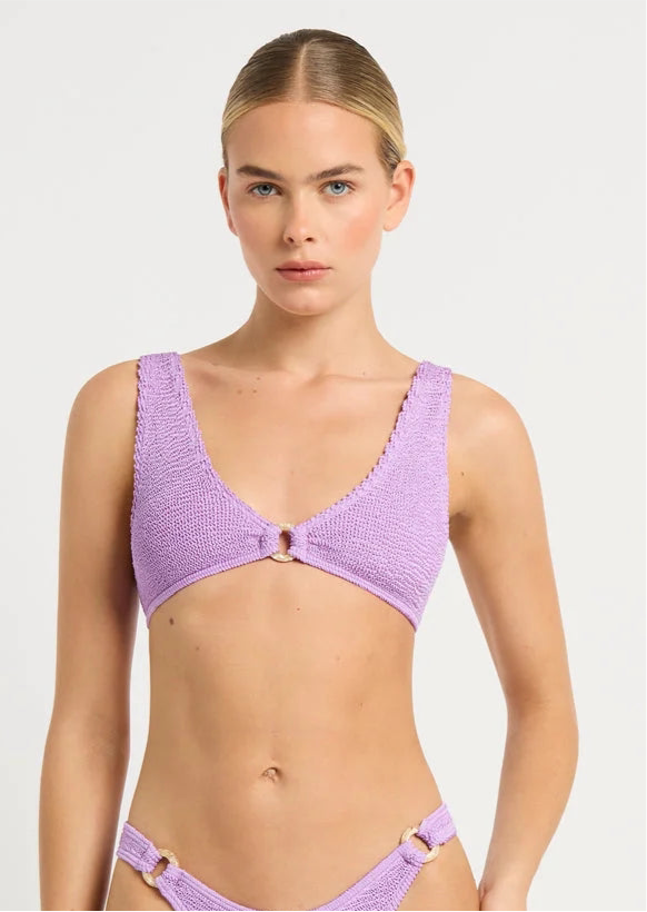 BONDEYE RING SCOUT CROP TOP-LILAC SHIMMER