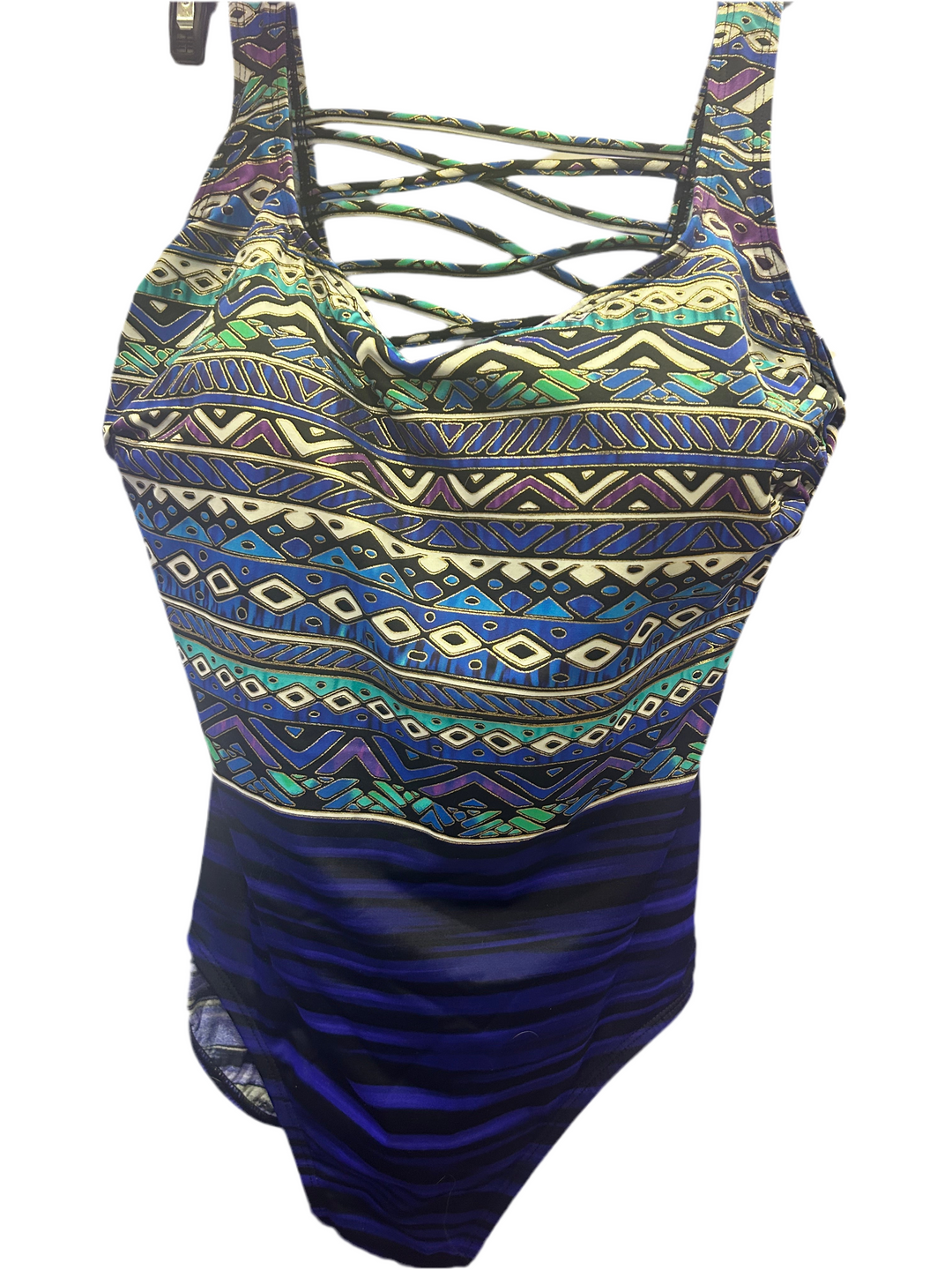 LONGITUDE LONG TORSO CHLORINE RESISTANT MULTI BLUE ONE PIECE