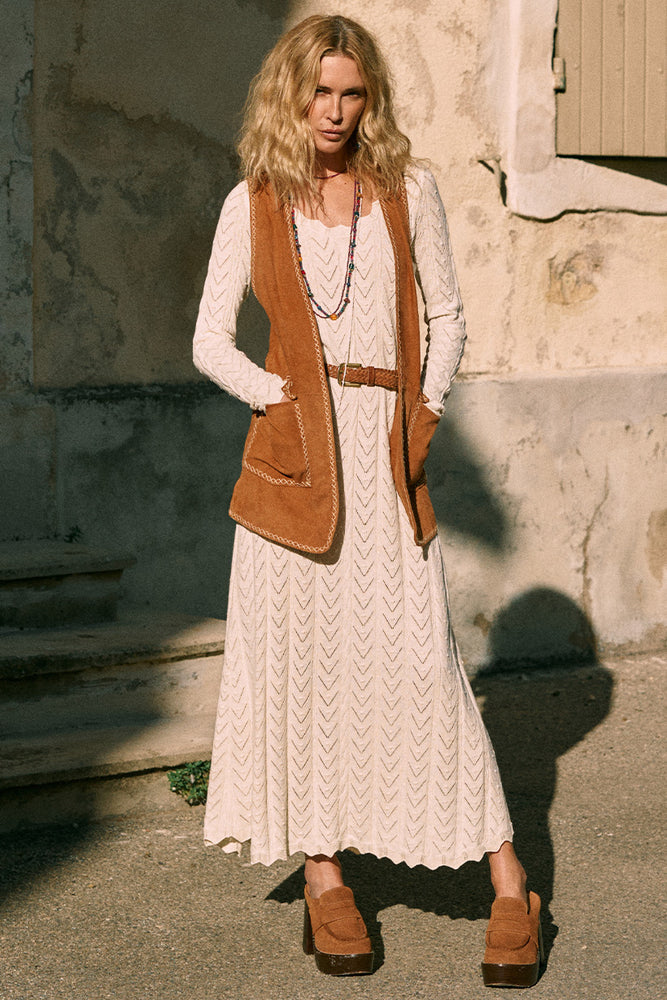 SPELL-LOU LOU KNIT GOWN-SNOW