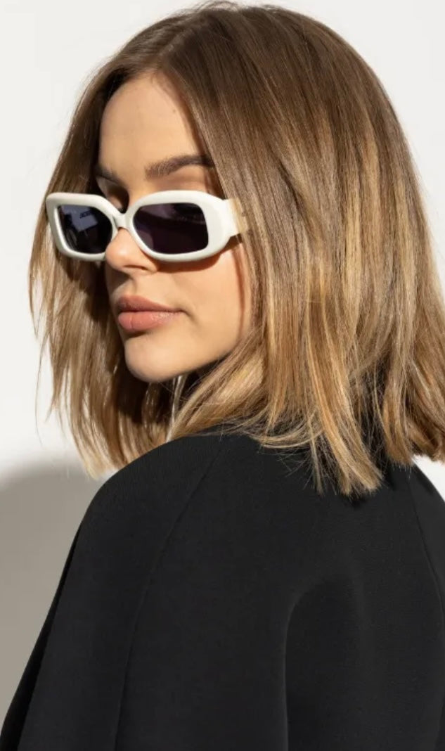 JACQUESMUS WHITE ROND CAREÉ SUNGLASSES