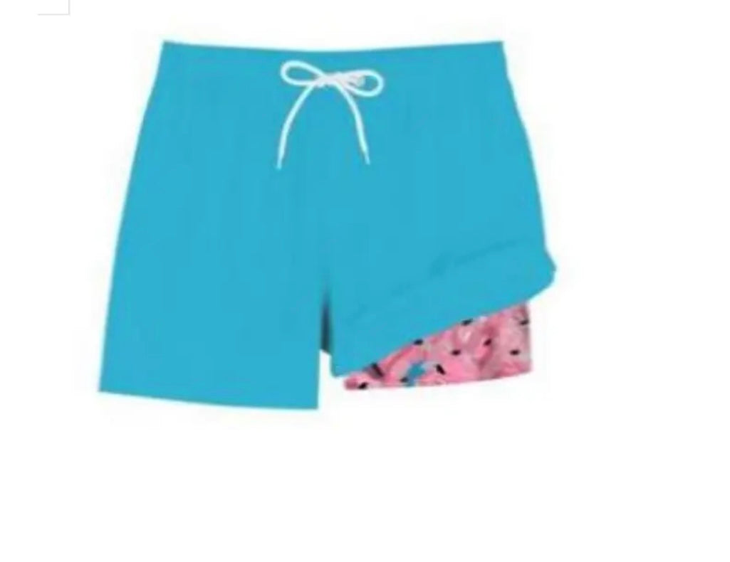 SWIM TRUNKS WITH COMPRESSION SHORTS