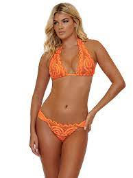 ORANGE CRUSH LACE HALTER