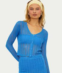 BEACH RIOT-HANI CARDIGAN-HARBOUR BLUE