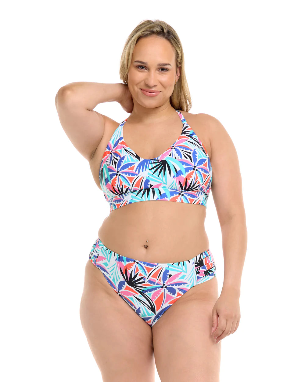 MIAMI RUTH PLUS SIZE FIXED TRIANGLE SWIM TOP - SUNSET