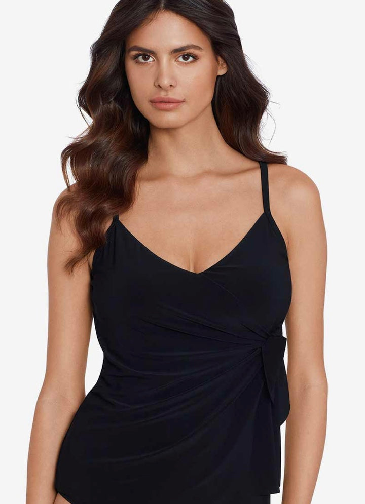 CARMA SIDE TIE TANKINI - BLACK