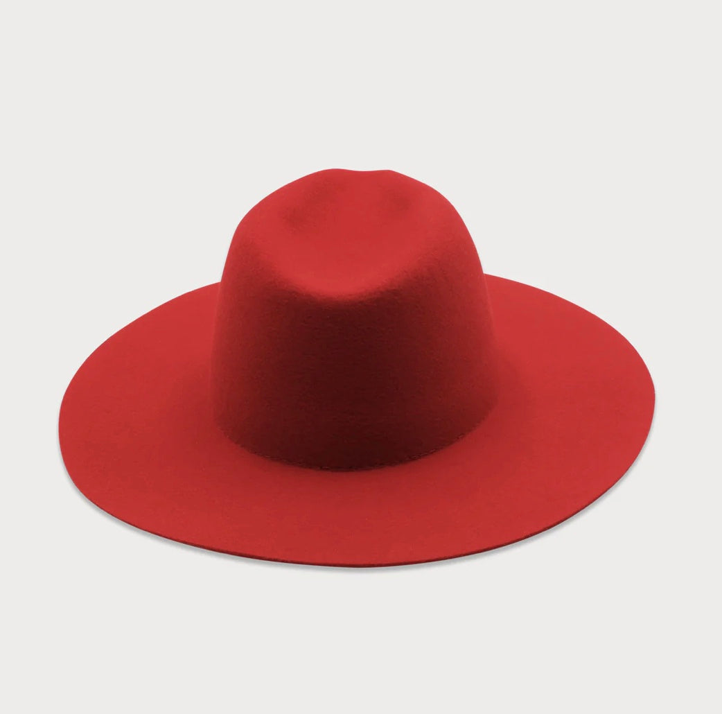 CALLISTO WOOL FEDORA IN ROYAL SCARLET