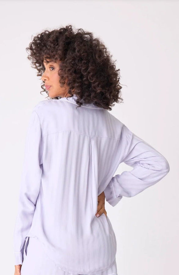 PJ SALVAGE-SUNDAY SATEEN LONG SLEEVE SHIRT-SOFT ORCHID