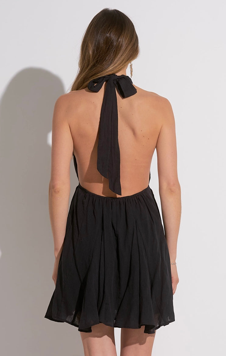 DRESS HALTER FLAIR - BLACK