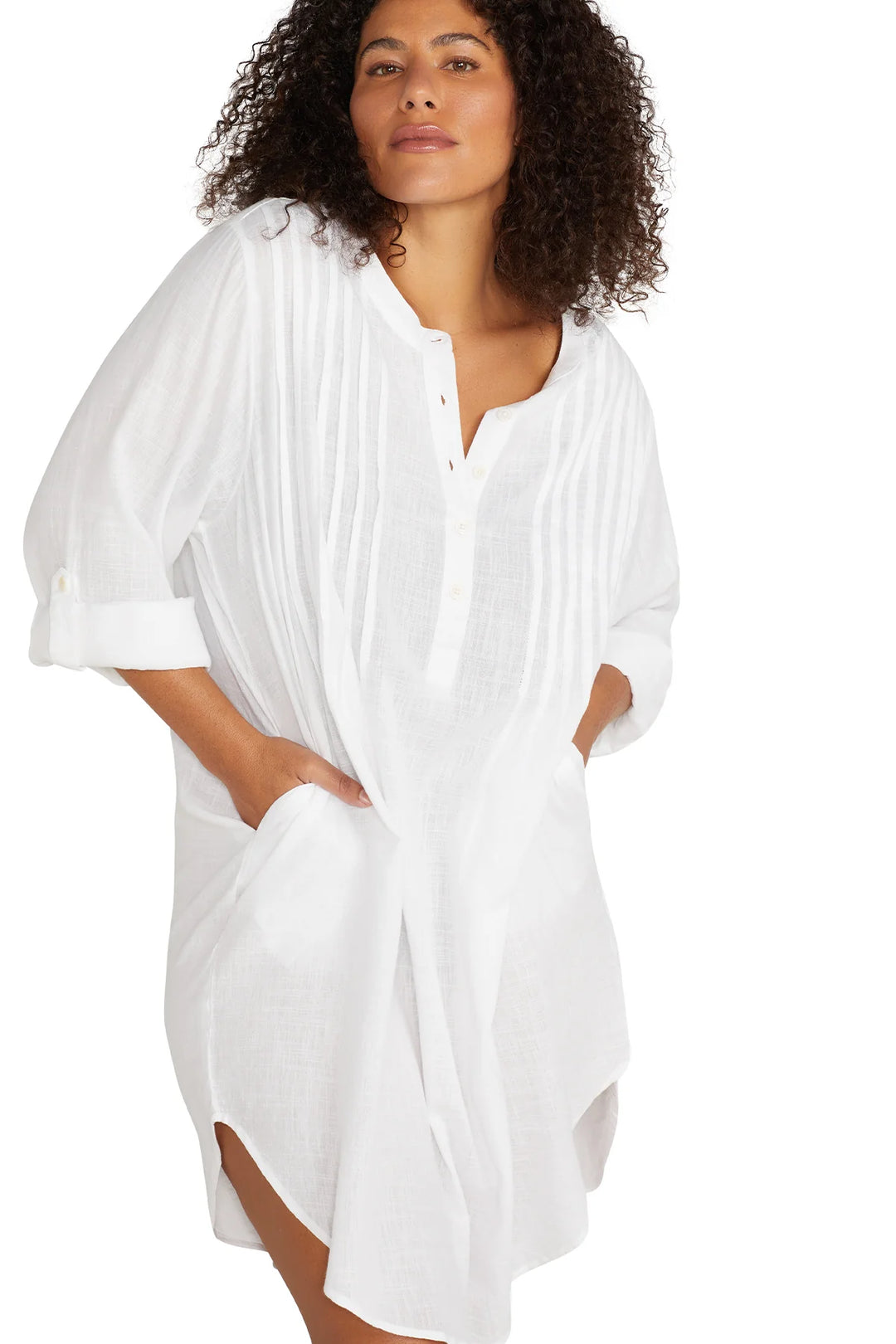 ARTESANDS GERSHWIN OVER SHIRT COVER UP-WHITE