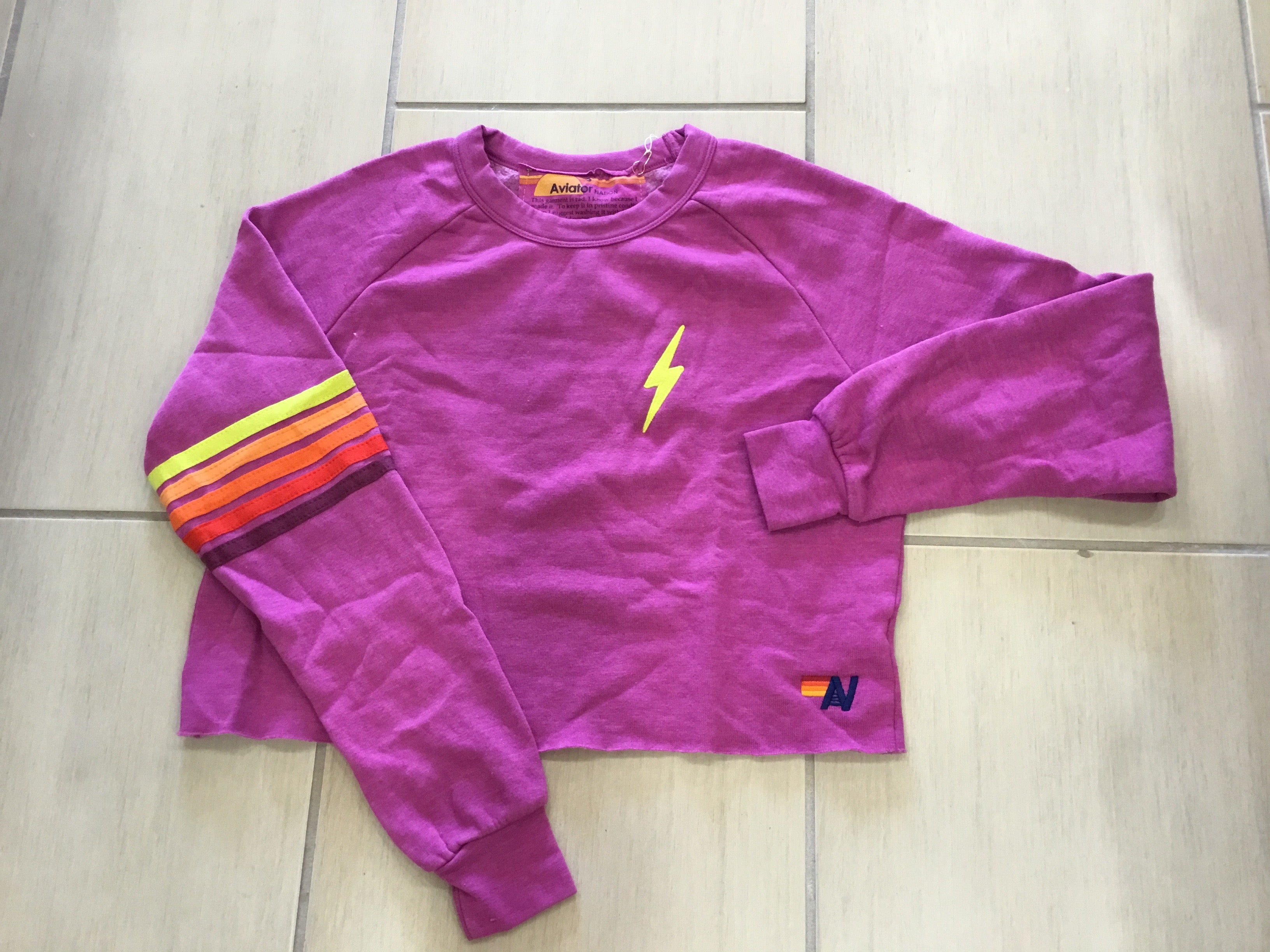 Aviator nation bolt stitch chevron sweatshirt sale