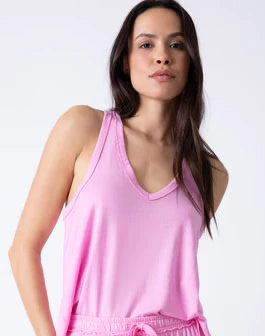 P.J. SALVAGE SHINE BRIGHT TANK-BRIGHT PINK