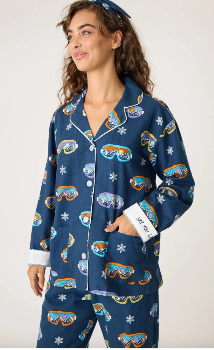 PJ SALVAGE-SKI YOU LATER-FLANNEL PJNSET-NAVY