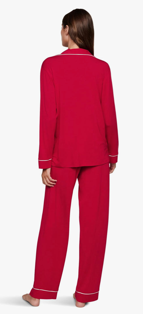 EBERJEY-GISELE LONG PJ SET-RED