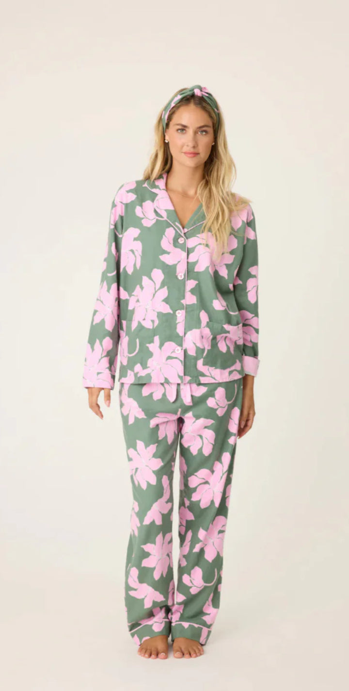 PJ SALVAGE-FIND PEACE WITHIN-OLIVE/PINK FLORAL