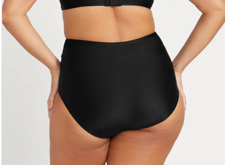ARTeSANDS HUES RAPHAEL HIGH WAIST ROUCHED SWIM PANTS / BLACK