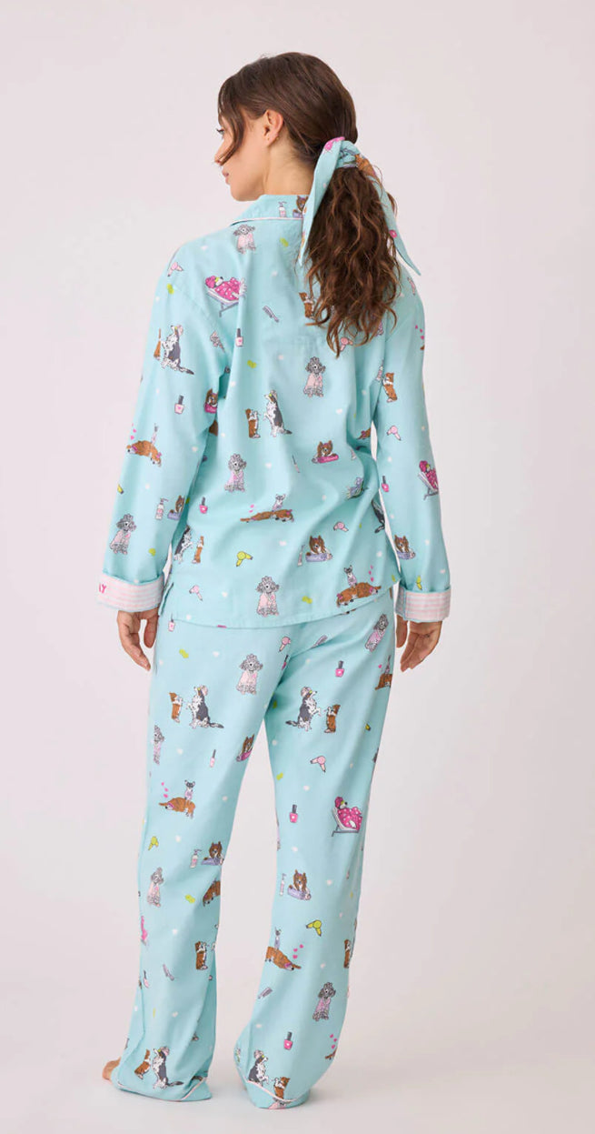 PJ SALVAGE-SPAW DAY FLANNEL PJ SET-MINT