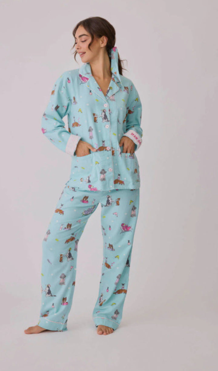 PJ SALVAGE-SPAW DAY FLANNEL PJ SET-MINT