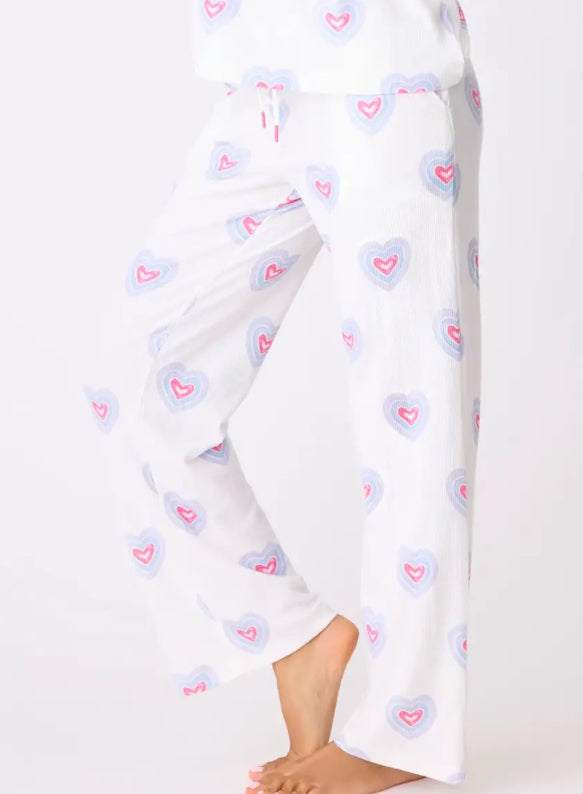 PJ SALVAGE-PEACE AND LOVE PANT-IVORY HEARTS