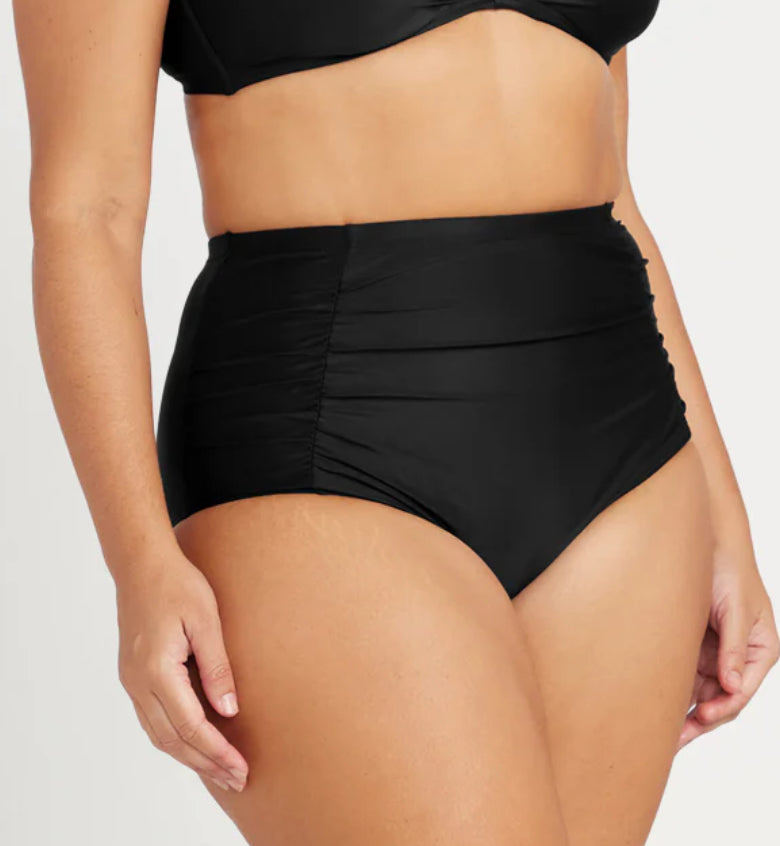 ARTeSANDS HUES RAPHAEL HIGH WAIST ROUCHED SWIM PANTS / BLACK