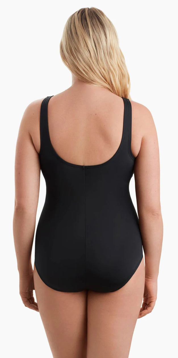 MIMI FLAMINGO SHAPE SOLVER SPORT HIGH NECK TANK /MULTI BLUE AND GREEN