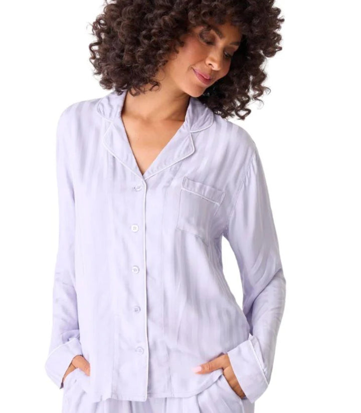 PJ SALVAGE-SUNDAY SATEEN LONG SLEEVE SHIRT-SOFT ORCHID