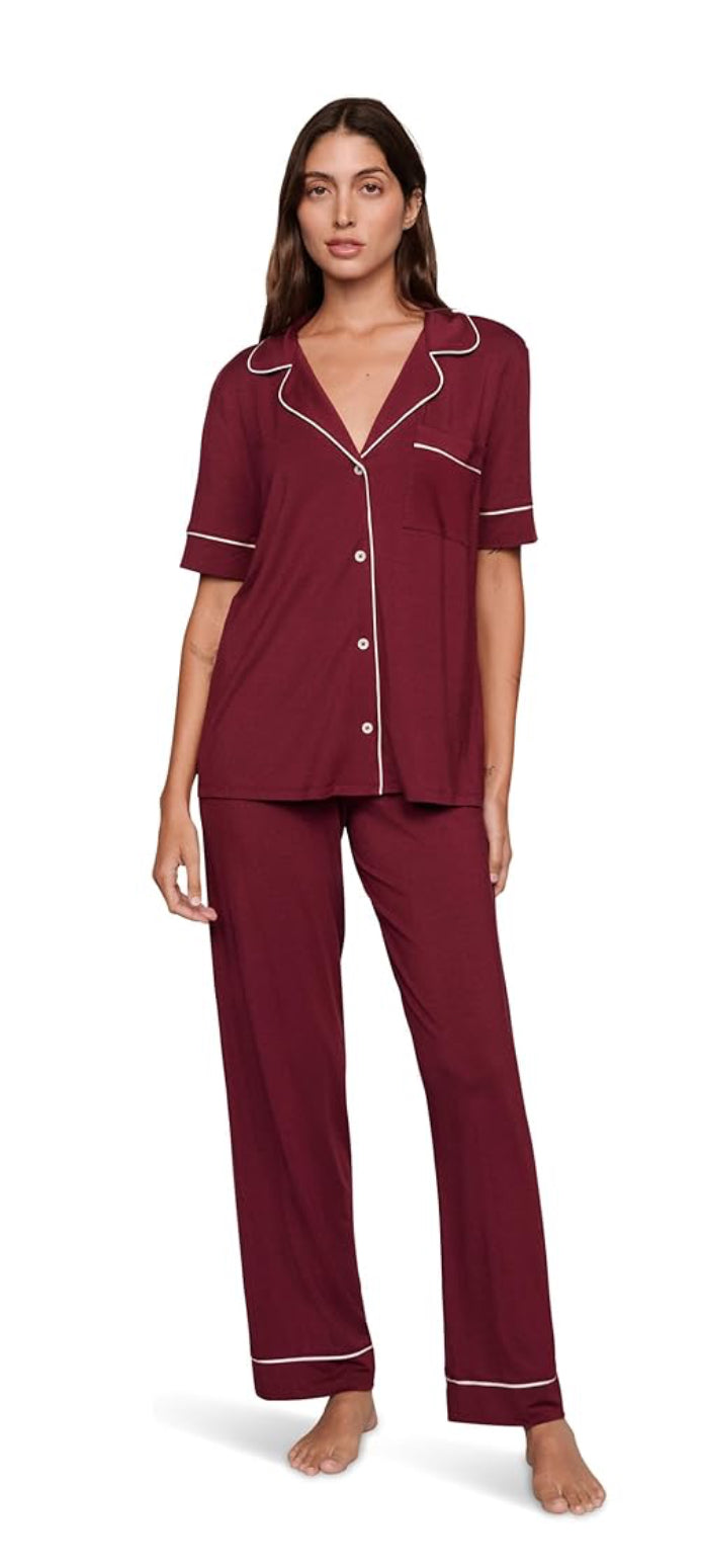 EBERJEY-GISELE LONG PJ SET-WINE