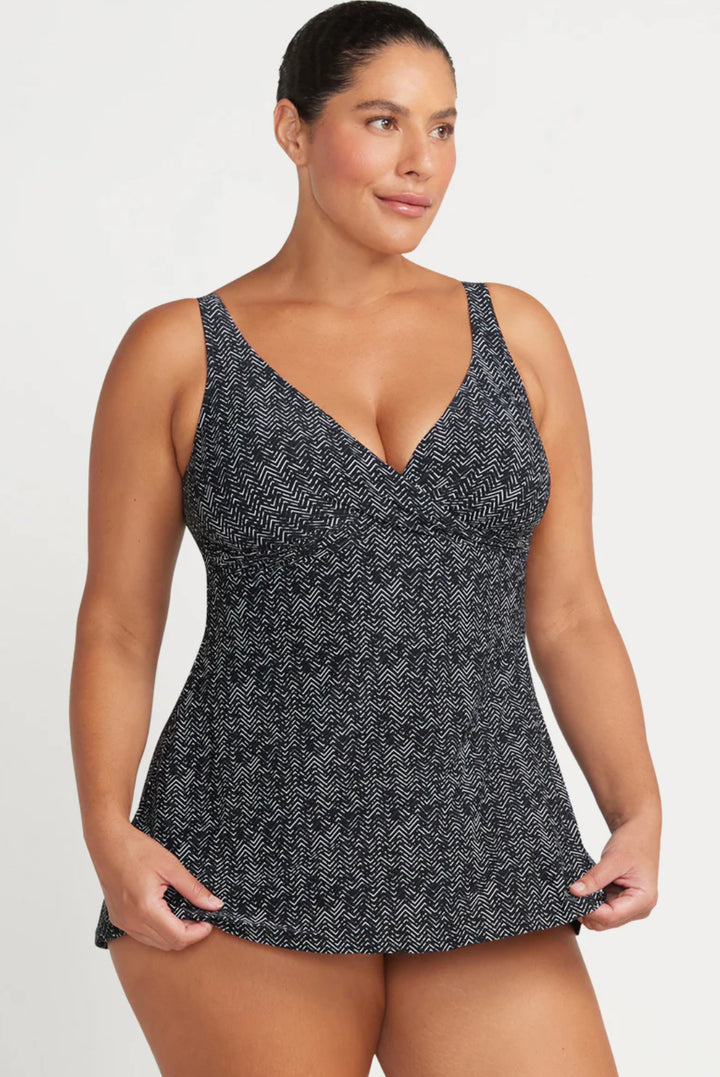 ARTeSANDS ZIG ZAG DELACROIX SWIM DRESS/BLACK