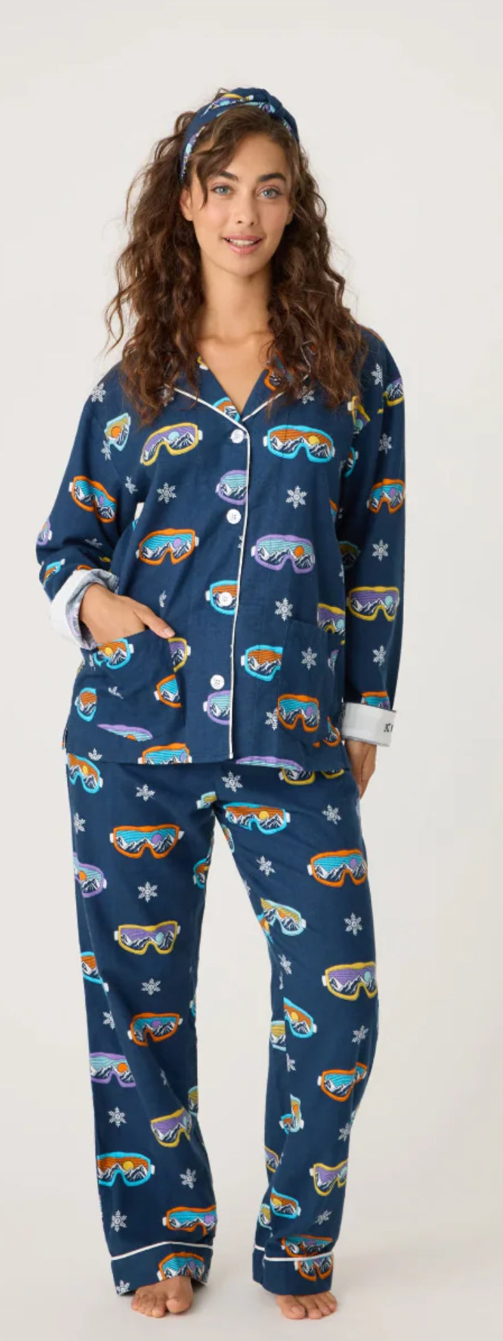 PJ SALVAGE-SKI YOU LATER-FLANNEL PJNSET-NAVY