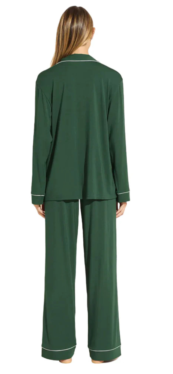 EBERJEY-GISELE LONG PJ SET-FORREST GREEN