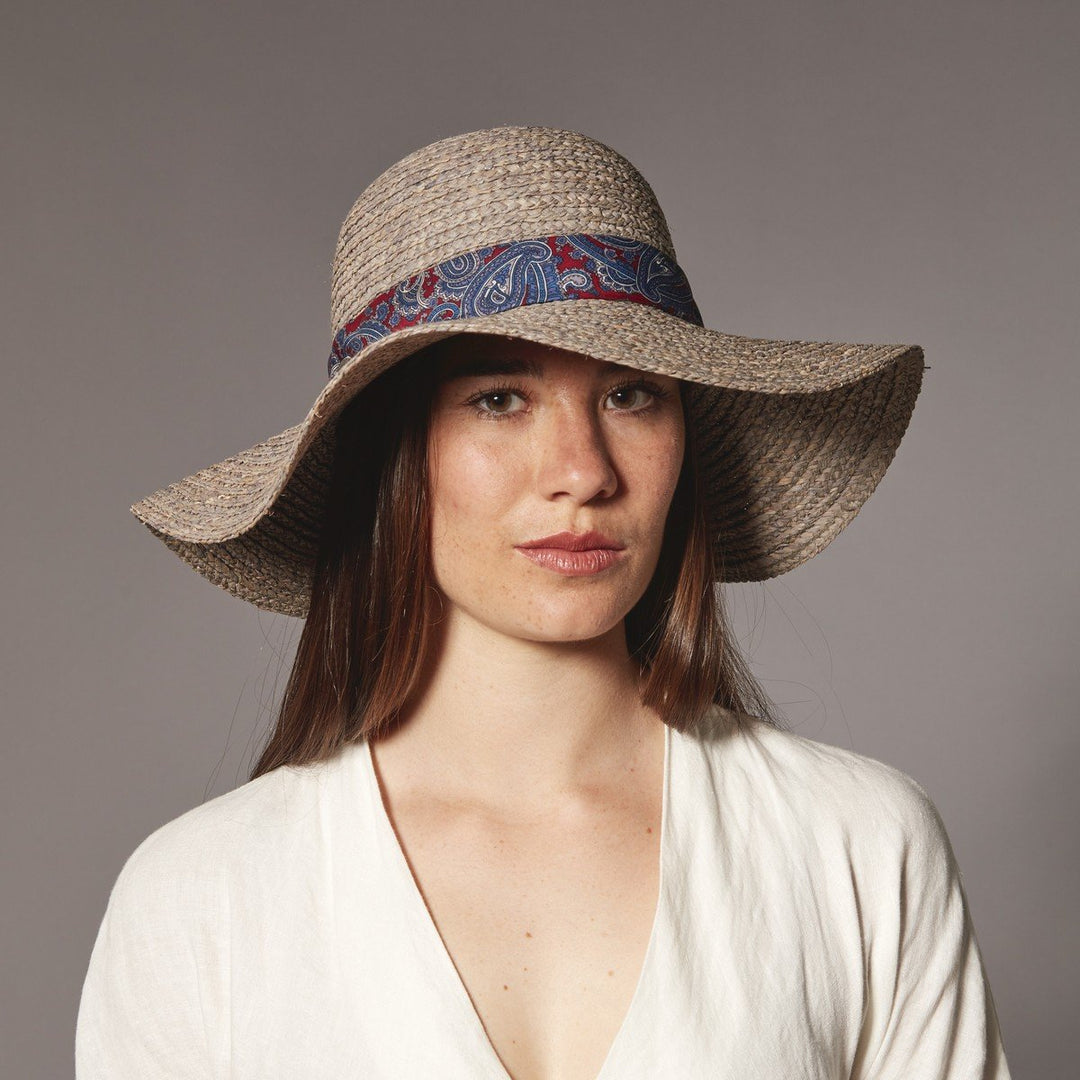 TANIA FLOPPY HAT WITH RECYCLED TRIP