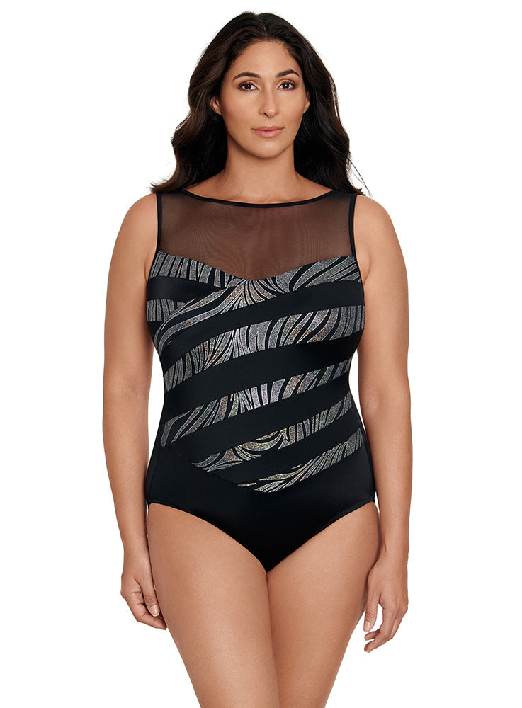 PARTY ANIMAL MESH HIGH NECK ONE PIECE