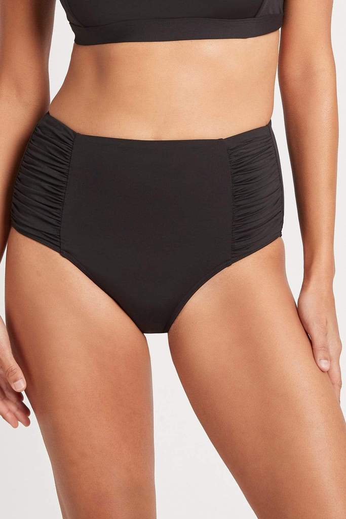 ESSENTIALS GATHERED SIDE HIGH WAIST BOTTOM